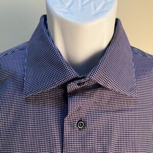 St. Croix Men's purple and blue checkered long sleeve shirt 2XLT Tall 2XL